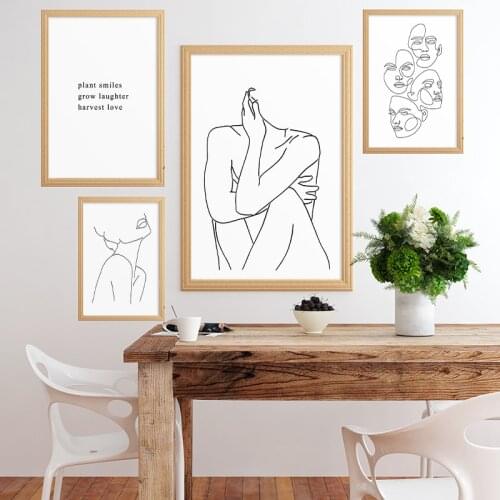 Abstract Lady Line Drawing Picture Nordic Canvas Painting Wall Art Figure Body Posters and Prints Living Room Bedroom Home Decor