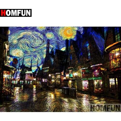 HOMFUN Full Square/Round Drill 5D DIY Diamond Painting "Oil painting landscape" Embroidery Cross Stitch 5D Home Decor A09293