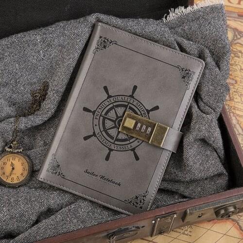 Diary B6 Notebook with Lock Office Journal Notepad Retro Agenda Planner Organizer Spiral Note Book Travel Sketchbook Daily Plan