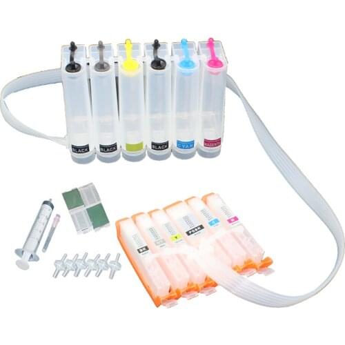 CISSPLAZA 1set 6colors PGI125 CLI126 CISS system compatible for canon PIXMA MG6110 MG6210 pgi 125 126 with ARC chip