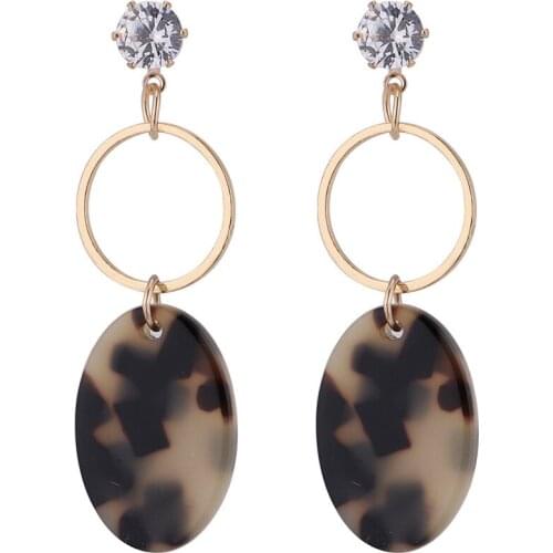 European style acrylic acetic acid geometry earrings women vintage long big loop rhinestone earrings for women mother lady