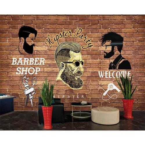 Beibehang Custom wallpaper 3d photo murals trend hairdressing decoration painting обои barber shop hair salon wallpaper фотообои
