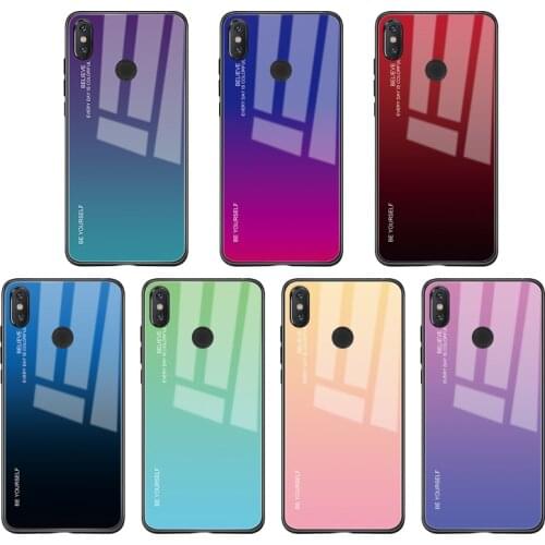 Gradient Tempered Glass Case For Xiaomi Redmi Note 7 5 6 8 Pro Pocophone F1 Mi8 Mi A2 Lite 6X Mi9 SE 9t Cover Protective Fundas