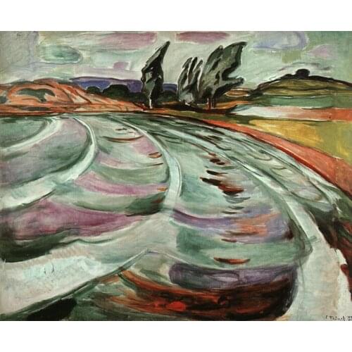 Oil Painting Reproduction on Linen Canvas,the-voice-summer-night-1896 by Edvard Munch,100% handmade,abstract oil painting