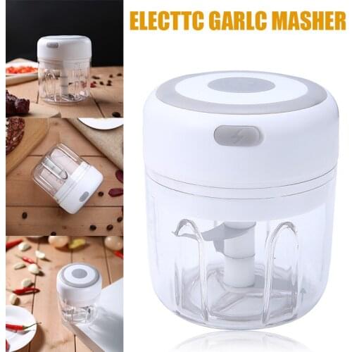 Mini Electric Garlic Masher Plastic Automatic Garlic Crusher Garlic Beater Food Meat Smashing Cutting Grinder Kitchen Masher