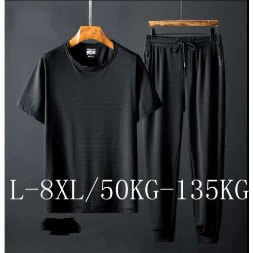 Men Sweat Suit Formal Casual Mens T-shirt Sweatsuit Mesh Breathable Sport Pants Man Jogger Sweatpants Fitness Tracksuit Men