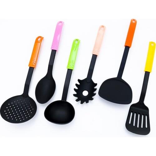 Nylon Kitchenware Set of 6 Spatula Soup Spoon Frying Shovel Cooking Sets Non-stick Shovel Heat-resistant Design Kitchen Tools