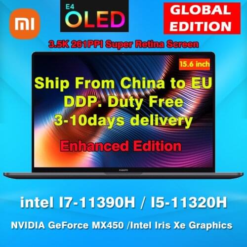 2021 Xiaomi Pro 15 Laptop 11th Intel Core i7-11370H/i5-11300H 3.5K OLED Screen PC Computer MX450 GPU WINDOWS 10 PRO Notebook