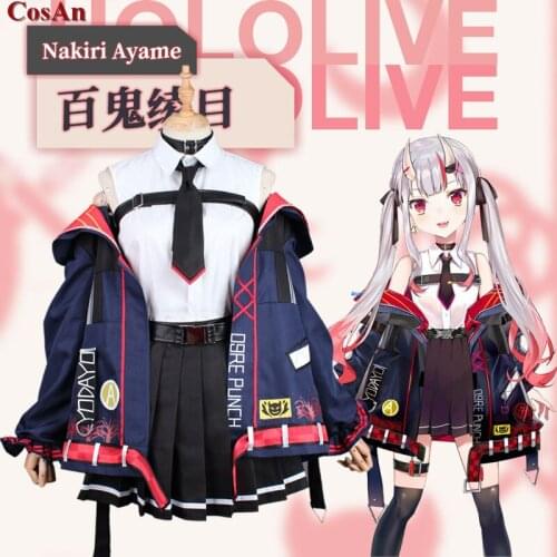 New Anime VTuber Hololive Nakiri Ayame Cosplay Costume Lovely Fashion Uniforms Female Activity Party Role Play Clothing XS-XL