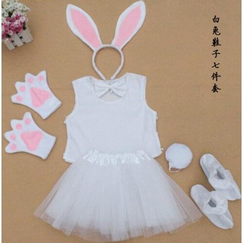 Easter Bunny Girl Tutu Dress Costume for Children Party Costume Big Rabbit Ear Headband with Bow Tie Pants Boy Halloween Costume