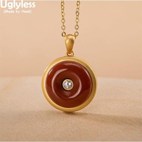 Uglyless Bring U Peace Buttons Pendants No Chain Agate Emerald Zircons Studs Earrings Necklace for Women 925 Silver Jewelry Sets