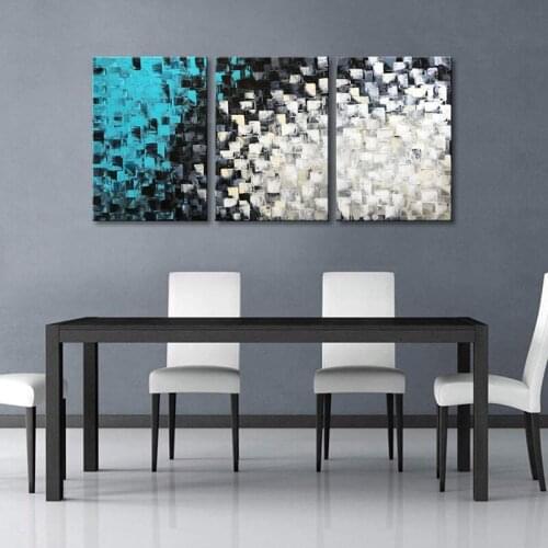 Hand-Painted Abstract Canvas Oil Painting 3Pieces Wall Art For Living Room Bedroom Modern Home Wall Decoration Pictures Unframed