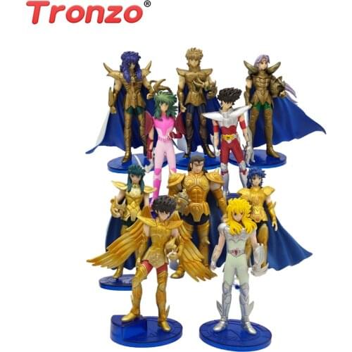 Tronzo 5PCS/Set Saint Seiya Pegasus Seiya Sagittarius Aiolos Aquarius Camus Taurus Aldebaran Decoration Action Figure Model Toys