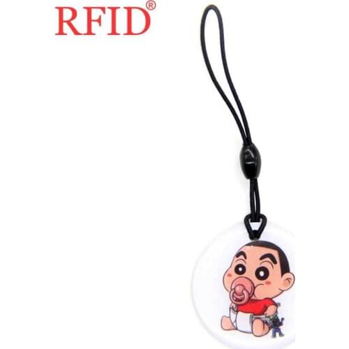 UID S50 1K 13.56Mhz Changeable Rewritable IC Card Keyfob Tag Waterproof Animation Pattern Badge Key Fob Token RFID Keychain 1pcs