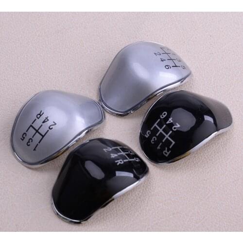 Black Silver 5 6 Speed Gear Knob Cap Top Insert Replacement Badge ABS Plastic Fit for Ford Focus Fiesta 1998-2015 2016 2017 2018