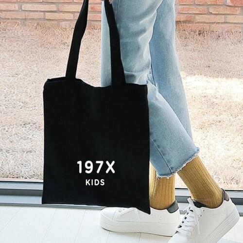 English Letter Printing Women Shoulder Bag Canvas Beach Shopping Tote Simple Large Bags Casual Reuse casual Fashion Foldable