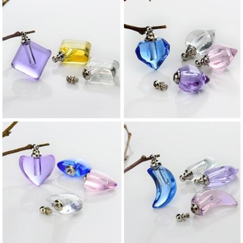 10PCS Crystal Glass vial pendants Mini Glass Bottles Rice vials Necklace Perfume Bottle Rice Charms DIY Name on Rice Art
