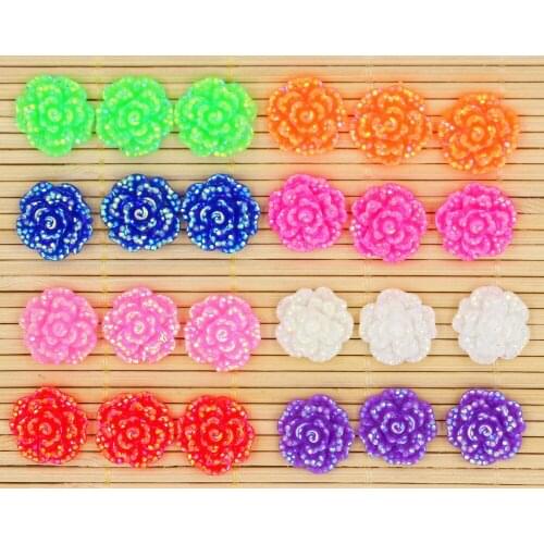 40pcs/lot flat back resin resin flower ,DIY resin craft accessories fashion resin cabochons