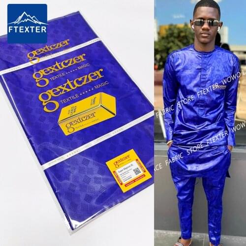 5 Yards Royal Blue Color African Lace Fabric Basin Tissu France Lace Bazin Riche Brocade Original For Nigerian Tradition Sewing