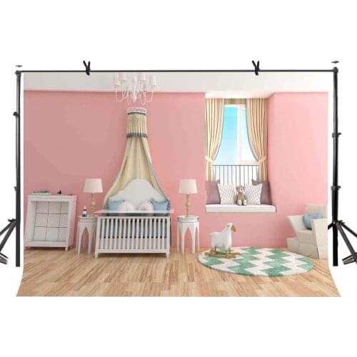7x5ft Pink Backdrop Cozy Home Interior Decor Photography Background and Studio Photography Backdrop Props