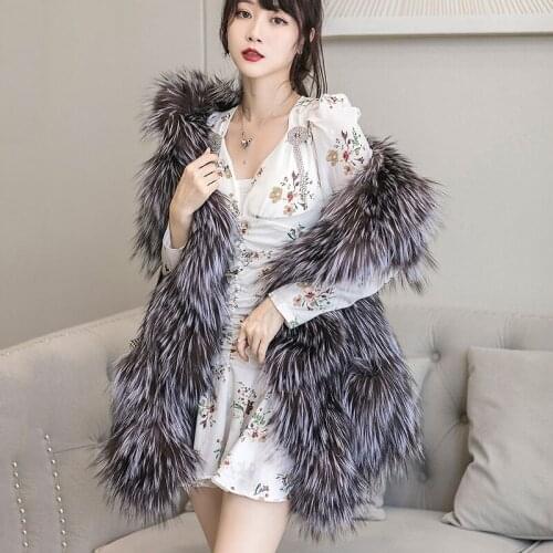 BesfilinEuropean and American natural fox fur scarf fox woven shawl thickened warm autumn and winter womens dress collocation