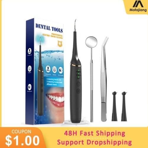 Electric Tooth Calculus Remover Sonic Dental Scaler Cleaner Teeth Stains Tartar Whitening USB Tooth Mirror Dentist Hygiene Care