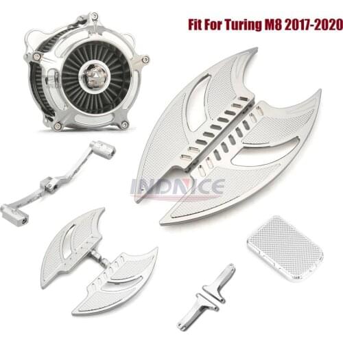 Chromed Driver Passenger Floorboards Foot boards Shifter Brake levers Pedal Air cleaner Filters Fit For harley touring softail M