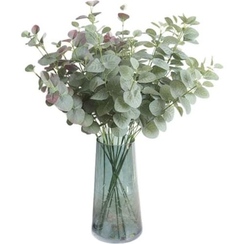Artificial Plant Eucalyptus Leaves Plastic Green Plants Fake Eucalyptus Leaves DIY Home Wedding Forest Style Decorations