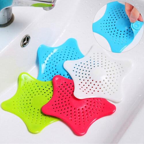 Kitchen Utensils Tools Silicone Sink Drain Bathtub Hair Filter Creative Star Sewer Outfall Strainer Filter Kitchen Accessories