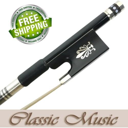 Carbon Fibre Violin Bow with Phoenix Inlaid Ebony Frog (4/4), Good Mongolian Horse Hair Hot Sell