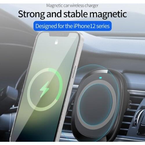 Magnetic Wireless Car Charger AirVent Mount Compatible With For Magsafe iPhone 12 ProMax Mini 15W Fast Charging Car Phone Holder