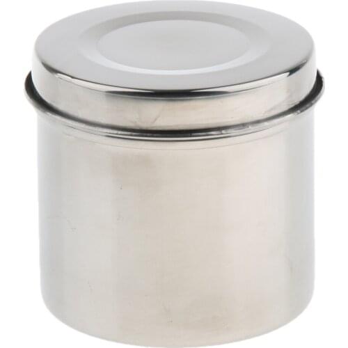 Stainless Steel Ointment Jar Sponge Cotton Dressing Container W/ Lid