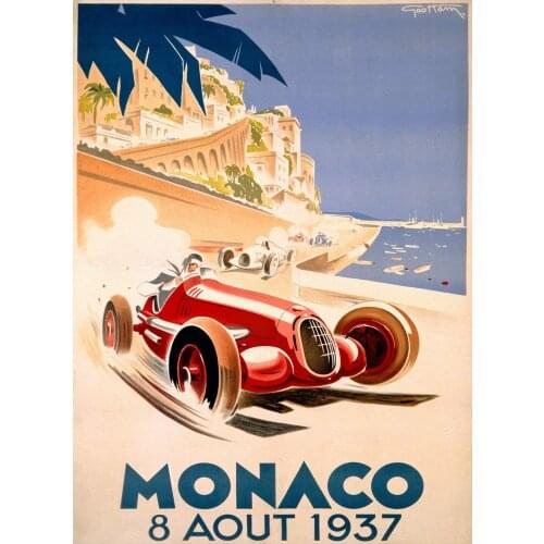 Monaco Metal Tin Sign 12x8 Inch Decor Travel Tin Sign