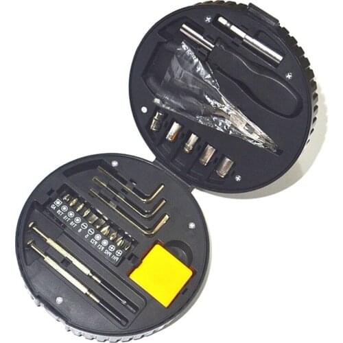 24pcs/set Household Hardware hand Tool sets tyre type packing box Manual toolbox Combination Tool Suite
