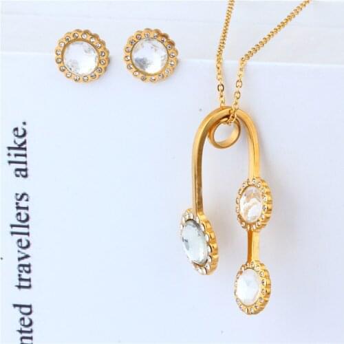 OUFEI Stainless Steel Jewelry Women Wedding Jewelry Sets Stone Necklace Set Accesories Indian Jewelry Set For Women 2018