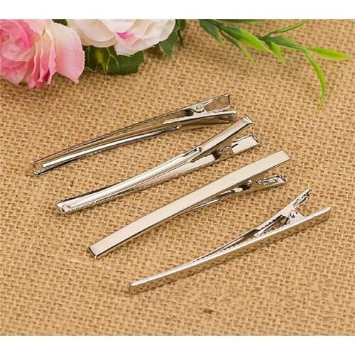 10pcs/lot 60/80mm Rhodium Thickening Flat Clip Handmade DIY Jewelry Hair Accessories Material