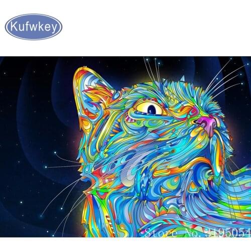 Full,diy Diamond Embroidery,5D,Diamond Painting cross stitch,animal,colorful cat,3d pictures,image,3D,Diamond Mosaic,christmas