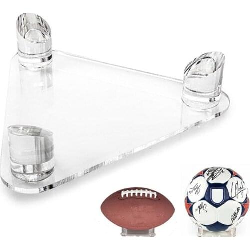 Deluxe Acrylic Ball Stand Acrylic Triangle Display Stand Holder For Footballs Basketballs Volleyball Ball Display Bracket