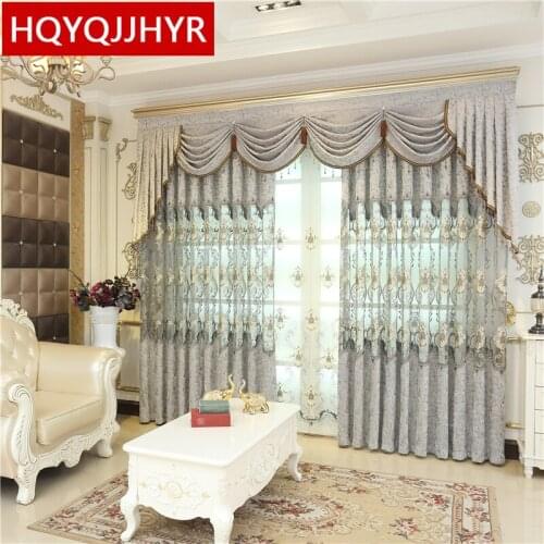 Luxury European Embroidery Curtains For Living Room Classic High-end Custom Curtains For Bedroom Window Curtain Kitchen/Hotel