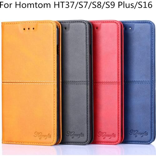 Luxury Retro Flip Leather Wallet Cover Case For Homtom HT 37 S7 S8 S16 Silicone Coque Kickstand Magnetic Card slot Fundas Shell