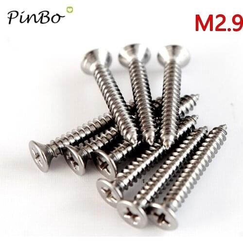 50Pcs 304 Stainless Steel Self-tapping Wood Screws Cross Recessed Flat Head Screws DIN7982 GB846 ISO7050 ST2.9