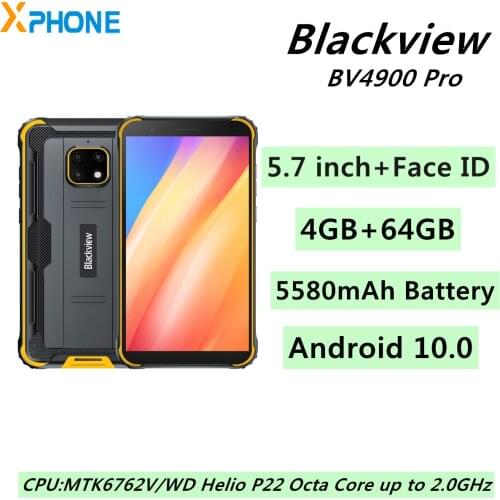Blackview BV4900 Pro Android 10.0 Smartphone 4GB 64GB 5580mAh Battery 5.7 inch 4G Network NFC Octa Core Mobile Phone