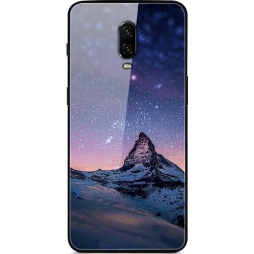 Glass Case For Oneplus 6T Phone Case Phone Shell Phone Cover Back Bumper Star Sky Pattern