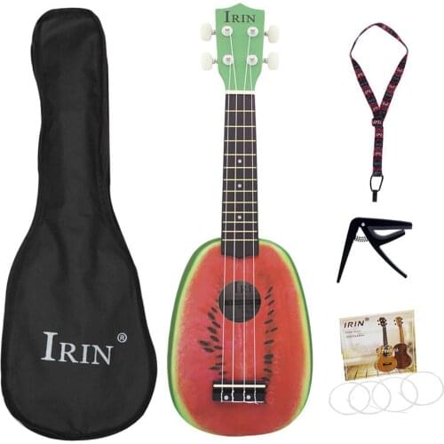 21in Basswood Ukulele Cute Watermelon Shape Beginners Concerts Ukuleles With Storage Bag Strape Strings Capo