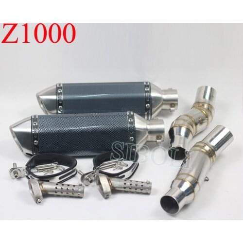 Z1000 Motorcycle Slip On Exhaust Muffler With Middle Link Pipe Moveable DB Killer For Kawasaki Z1000 2010-2017 years AK116