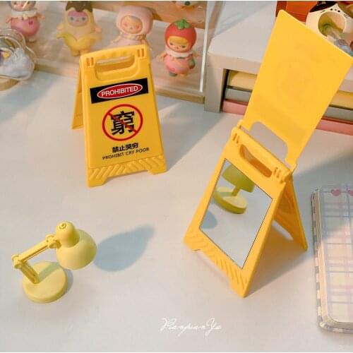W&G Creative Mini Desktop Prompt Card Folding Makeup Mirror Decoration Student Cute Funny Portable Portable Mirror