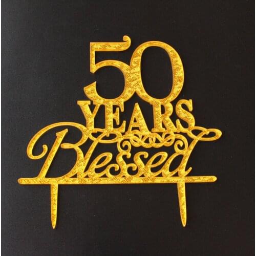 Custom Age/Number Glitter Gold Happy Birthday Cake Topper Party Decoration Personalized Cake Stand Happy 50 Birthday Cake Topper