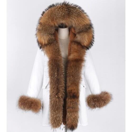 Long parka Waterproof winter jacket women real fur coat natural fox fur collar hood thick warm streetwear detachable