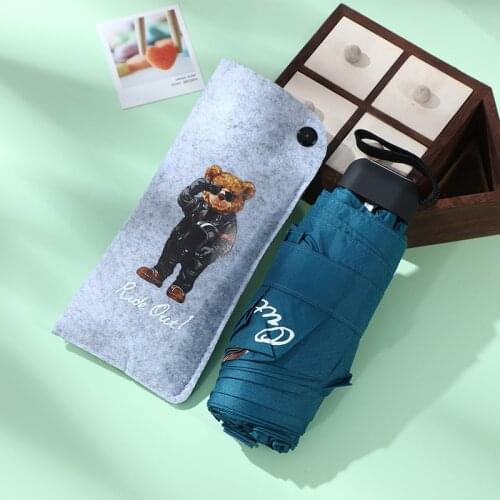 Cool Bear Men and Women Rain Umbrella Folding Umbrellas Children Sunny Parasol Lovely Paraguas Mini Pocket Travel Umbrella