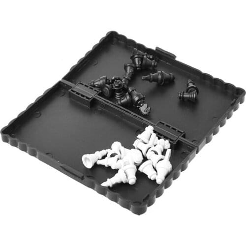 1set Mini Portable Chess Folding Magnetic Plastic Chessboard Board Game Kid Toy